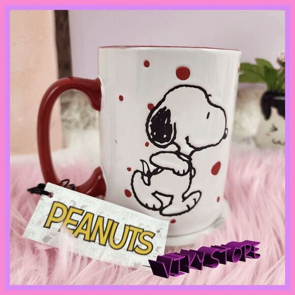 NWT ❤️ Peanuts Snoopy Red White Coffee Mug Collector's Item #7120 ☕ - Picture 1 of 6